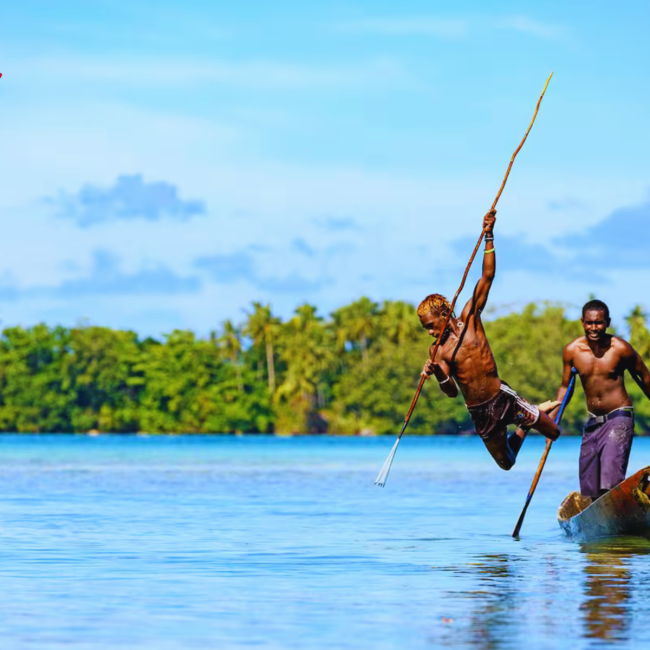 Two men fishing 